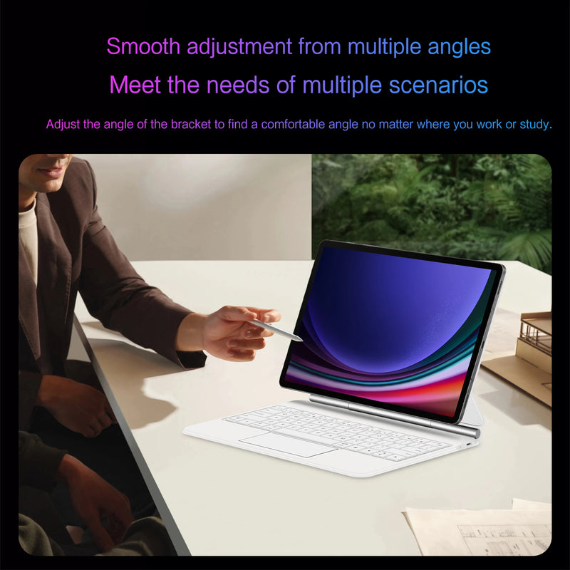 LFOIQN Magic Keyboard Folio for Samsung Galaxy Tab S10 Plus S9 FE+ S7 FE S8 S9 Plus S10+ 12.4"Magnetic Case Floating Multi-Touch