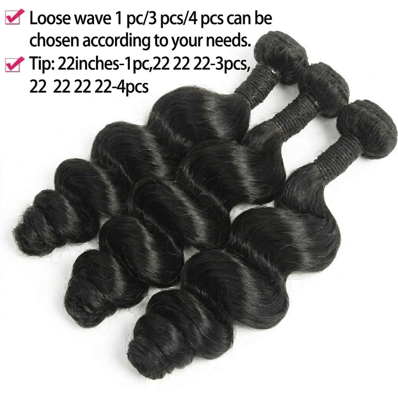 26 28 30 32 Inch Loose Wave Bundles Human Hair 16A Unprocessed Quality Virgin Raw Hair Brazilian 2 3 4 PCS Loose Deep Wave Human Hair Bundles Extensions