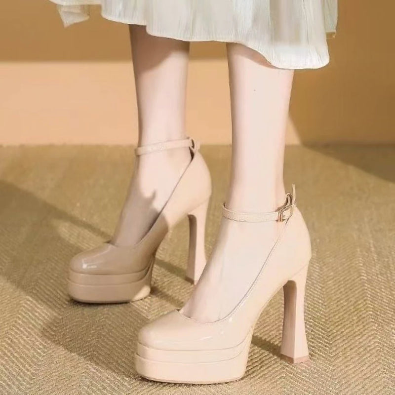 2026 Work Shoes Women Black Pumps Spring Casual Shoes 11cm Female High Heels Thin Heels Sexy Elegant Women's Pumps
