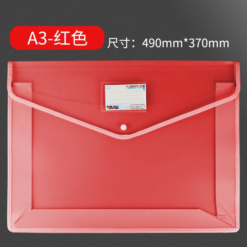 A3 Extra Large Document Bag Snap Button Bag 8k Drawing Paper Simple Data File Painting Work Storage Bag Large Information Bag