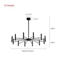 Black Chandelier Living room Foyer Hotel Large Chandelier Indoor Nordic Post Modern Loft Industiral Vintage Chandelier Lighting