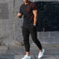 Summer Fashion Men's Fashionable Printed Breathable Comfortable Round Neck T - Shirt and Pants Set Outdoor - View 10 | SAMAG