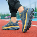 Men's Carbon Plate Running Shoes Breathable Lightweight Marathon Athletic Nonskid Elastic Sports Sneakers