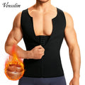 Vensslim Men Compression Waist Trainer Shirt for Body Shaper Slimming Tank Tops Tight Undershirt Tummy Control Fat Burner Girdle