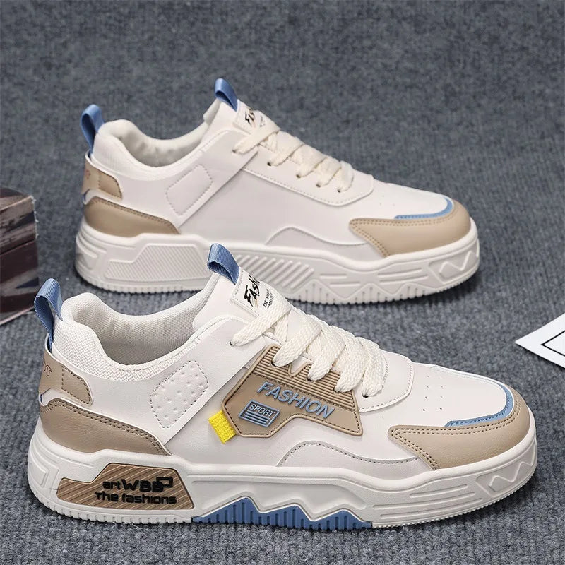 Men's Street Fashion Skateboard Shoes Versatile Sport Casual Sneakers Youth College Style White Shoes