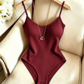 Sleeveless Knit Bodysuit Hot Summer Sexy Bodycon Off Shoulder Halter Tops Casual Street Bodice For Women ClubWear