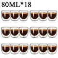 2-18PCS Double Wall High Borosilicate Glass Mug Heat Resistant Tea Milk Juice Coffee Water Cup Bar Drinkware Gift Creativity Set