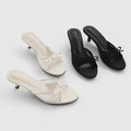2026 New Fashion Bow Sandals Summer Classic Solid Color Stiletto Heel Women's Slippers Sexy Pointed Toe Banquet Women High Heels