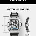 Hot Selling New High Quality Barrel Case Automatic Watch Stylish Sports Silicone Strap Mechanical Business Casual Watches