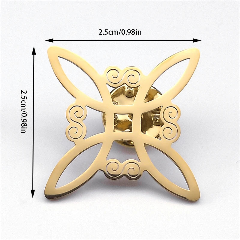 Aesthetic Celtic Knot Brooch Pin for Women Men Stainless Steel Lucky Witch Protection Badge Pins Jewelry nudo de bruja BS02