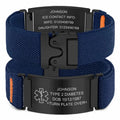 Personalized Medical Alert Bracelet for Men Customized Elastic Strap Stainless Steel ID Engraved Medic - Visuel 7 | SAMAG