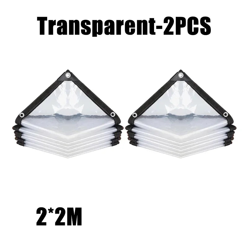 Thick Transparent PVC Tarp Heavy Duty Waterproof Weatherproof Cover for Outdoor Patio Garden Balcony Greenhouse and Rain Shelter