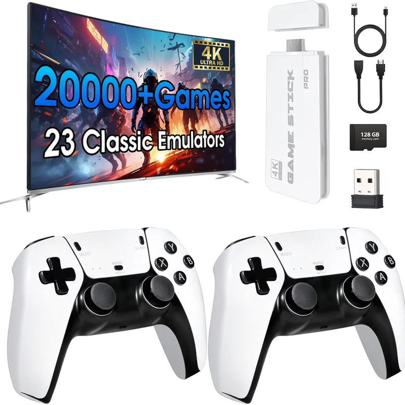 2026 New Retro Gaming Console with 23 Emulators & 20,000+ Built-in Games 4K HDMI 2.4G with Dual Wireless Controllers