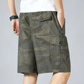Men's Camo Shorts Elastic Waistband Casual Cargo Hiking | SAMAG