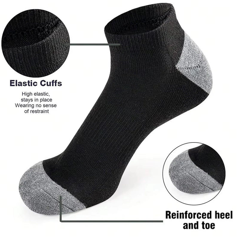 (10 Pairs) Men Breathable Ankle Socks Cushioned Sports | SAMAG