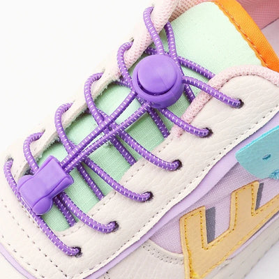 2 Pair No Tie Shoe Laces Kids Adult Quick Round Elastic | SAMAG