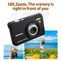 4K 64MP Digital Camera with 18X Digital Zoom, Auto Focus, External Fill Light, 2.8" LCD Screen, Portable Compact Camera for Phot