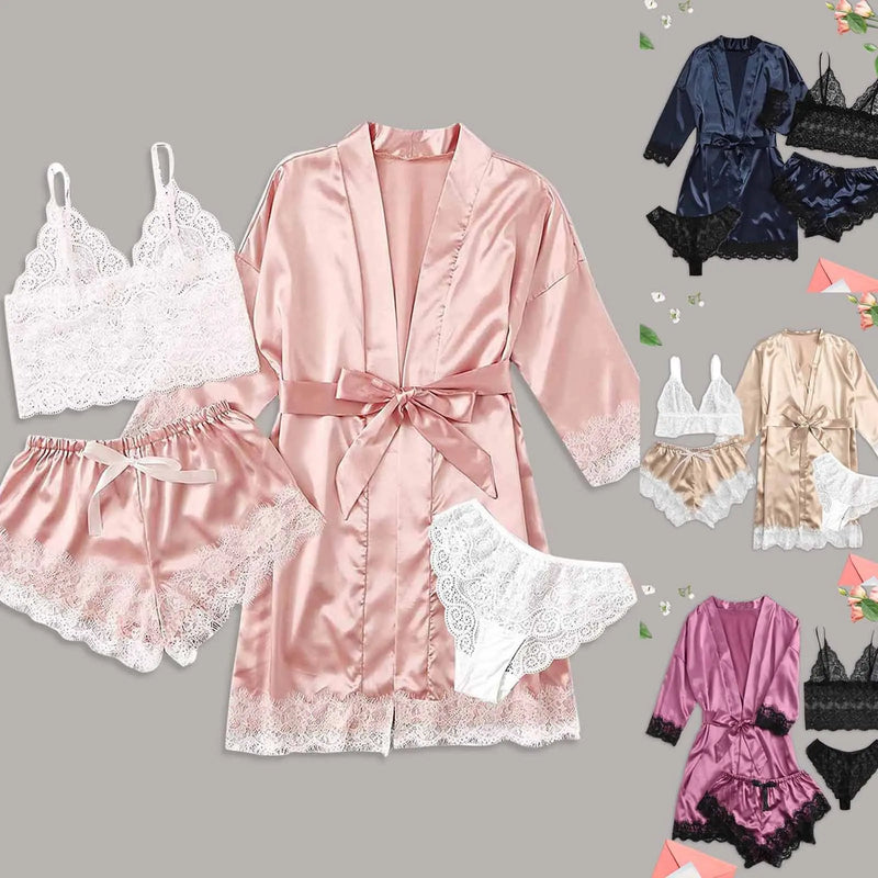 European and American Sexy Women's Pajamas Four-piece | SAMAG