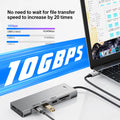 8-in-1 USB Hub M.2 NVMe SATA SSD Enclosure Storage USB3.2 Type-c to HDMI-Compatible Laptop Dock Station USB Adapter For Macbook