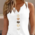 Harajuku Love Heart Casual Sleeveless Tank Top T-shirt V Neck Graphic Vest T Shirts Women Shirt V-Neck Gothic Tops Tee Summer