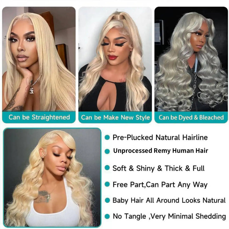 220% 613 HD Lace Frontal Wig 13x6 Blonde Transparent Lace Front Wigs 13x4 Body Wave Human Hair Wigs For Women Brazilian Hair