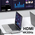 8-in-1 USB Hub M.2 NVMe SATA SSD Enclosure Storage USB3.2 Type-c to HDMI-Compatible Laptop Dock Station USB Adapter For Macbook