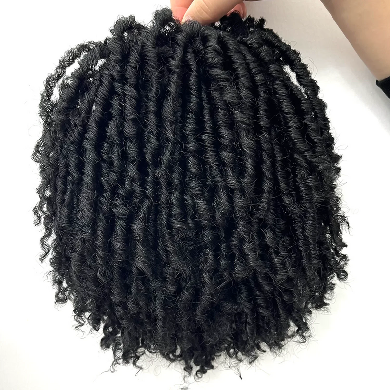 Synthetic Dreadlock Braided Half Wig Black Brown Blonde Grey Soft Faux Locs Natural Style Cosplay Costume Party Daily Anime Wigs