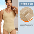 Mens Shapewear Tummy Control Full Body Shaper with Seamless Elastic Round Neck Slimming Bodysuit Sleeveless Undershirts