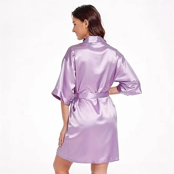 Hot Women Short Silk Bridesmaid Bride Robe Sexy Satin | SAMAG