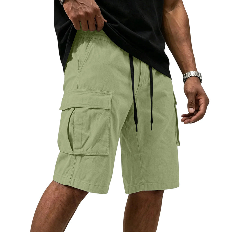 Men Multi-color Cargo Shorts Summer Loose Drawstring | SAMAG