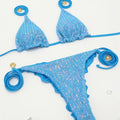 Sexy glitter sequine plain bikinis sets two pieces thong | SAMAG
