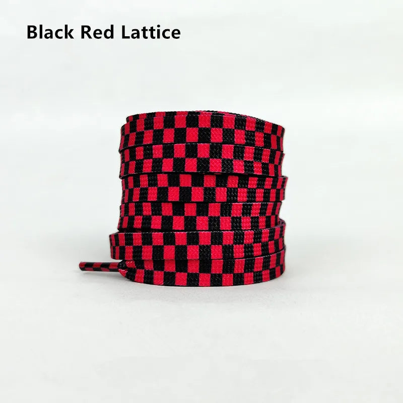 Black White Checkerboard Shoelaces Men Women Trend Personality Sneakers Sport Casual High Low Top Canvas Shoes Laces Dropship