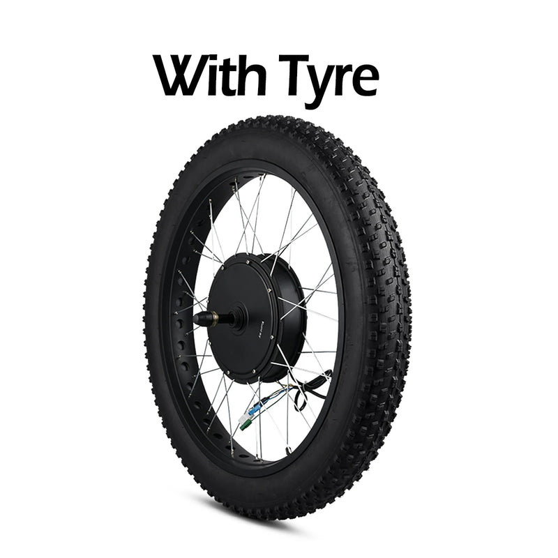72V 3000W Electric Fat Bike Kit Brushless Gearless Rear Cassette Hub Motor Wheel 20in26in Dropout 190mm for Ebike Conversion Kit