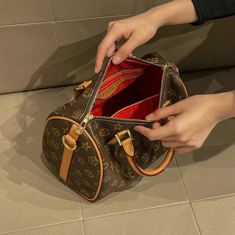 Luxury Brand Vintage Fashion Handbag Women Boston Bag with High Texture Casual and Versatile Diagonal Cross Shoulder Pillow Bag