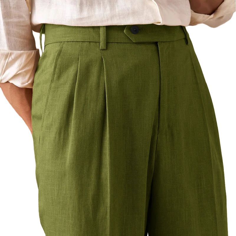 Men's Linen Blend Dress Pants Business Casual Trousers - View 15 | SAMAG