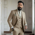 Champagne mens Tuxedo Wedding Suits For Bespoke Groom Wear Formal Fashion Prom Party Blazer+Pants+Vest - View 15 | SAMAG