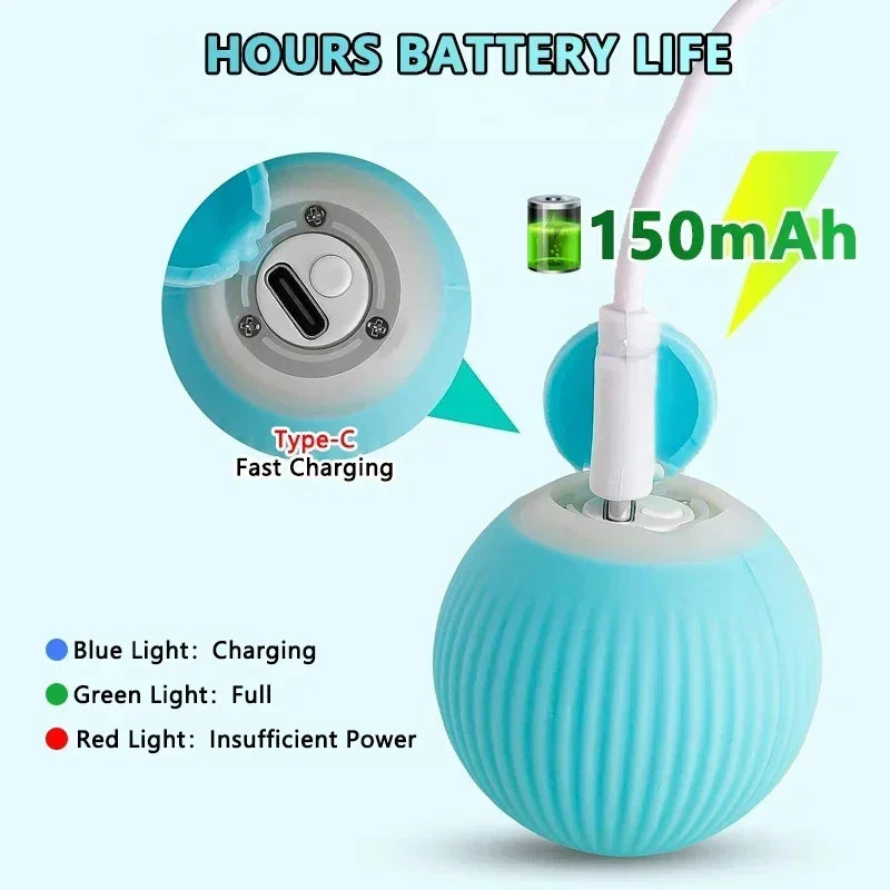 Cat Toys Pet Toy Supplies Accessories for Cats Spinning Ball Electric Interactive USB Charging Cat Ball Products Home Garden