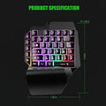 JOMAA Wired One Handed Gaming Keyboard Rainbow LED Backlit 40 Keys Portable Mini Gaming Keypad Ergonomic Game Controller