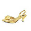 New Fashion Rhinestone Women Shoes and Bags To Match Set Nigeria Party Women's Pumps with Handmade Flowers Bag and Shoe Set