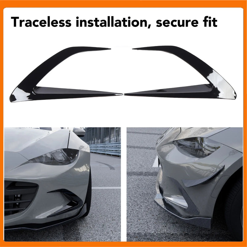 Auto Front Air Vent Splitter Improved Airflow Front Bumpe Air Vent Splitter Trim Stylish Look for MX-5 Miata ND 2016 and Later