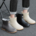 New anti slip and waterproof rain shoes for men, fashionable short tube autumn and winter cotton rain boots, work boots, rubber