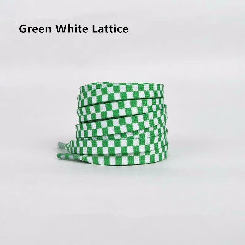 Black White Checkerboard Shoelaces Men Women Trend Personality Sneakers Sport Casual High Low Top Canvas Shoes Laces Dropship