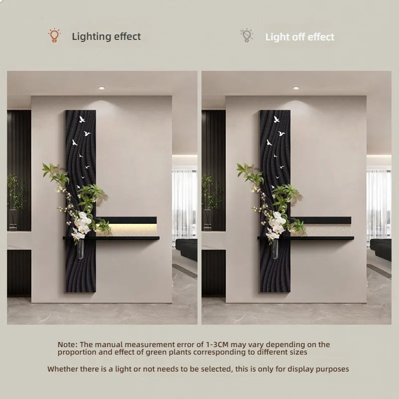 Hydroponic Green Plants Entrance LED Decorative Painting Sandstone Home Decoration Living Room Bedroom Corridor Mural Light
