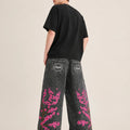 UP.THE Men Baggy Wide Leg Jeans, Vintage Washed Black | SAMAG