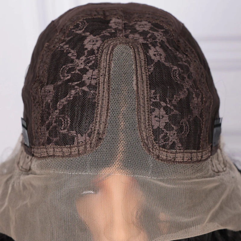 Black Yaki Lace Front Wig 30inch 180density Soft Kinky Straight Wig For Women Baby Hair Synthetic Wigs Heat Temperature Glueless