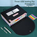 13/25/37 Grid Plastic Three Sided Sealed Hanging Rope Flip Organ Bag A4 Multi-Layer Folder Office File Storage PP File Bag