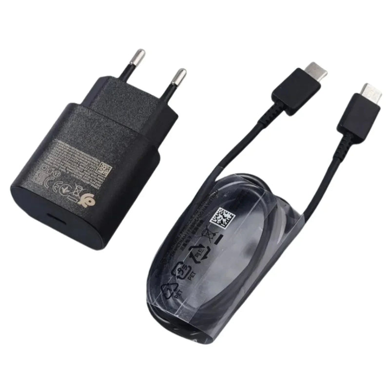 For Samsung 25w Charger Type C Super Fast Charge Adapter For Galaxy A12 A13 A14 A23 F14 A90 S10 5G Note 10+ Cable
