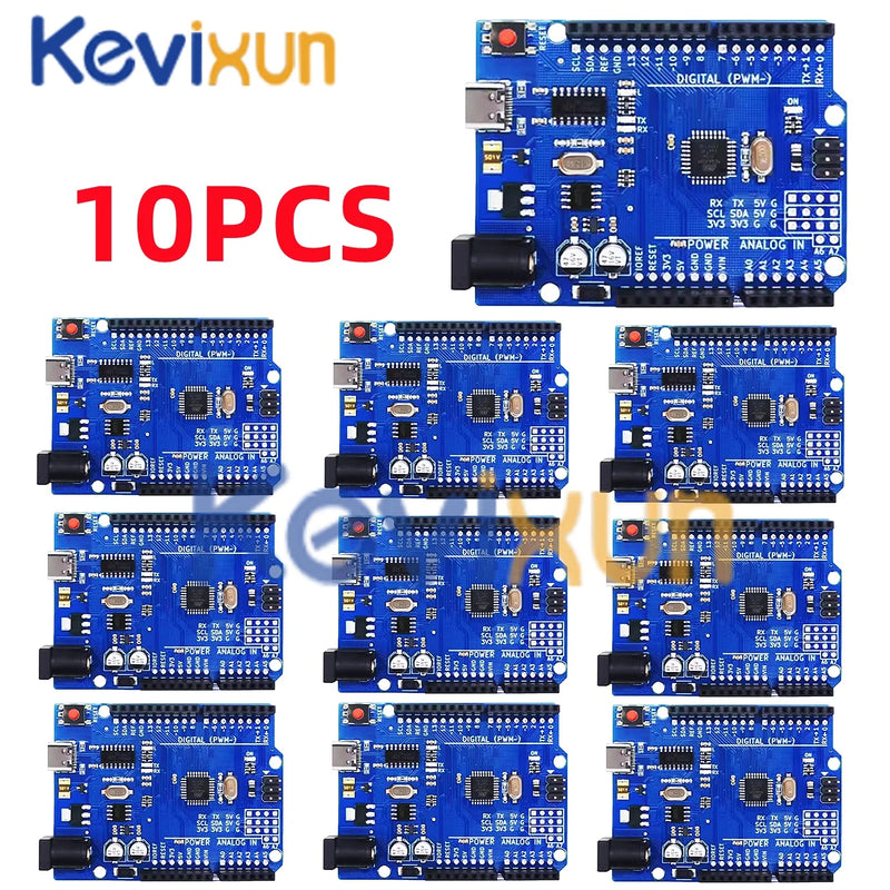1-10PCS UNO R3 CH340G MEGA328P Chip for Arduino UNO R3 + USB/TYPE-C CABLE ATMEGA328P-AU Development Board 16Mhz