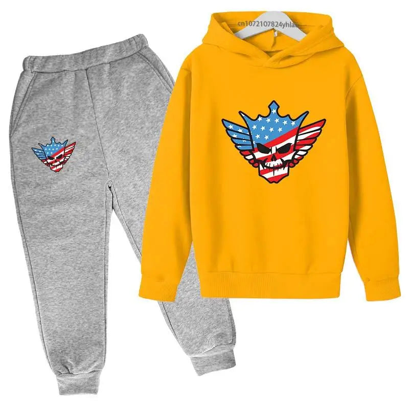 Kids Autumn Spring Fashion Cody WWE Pullover Hoodie+Pants | SAMAG