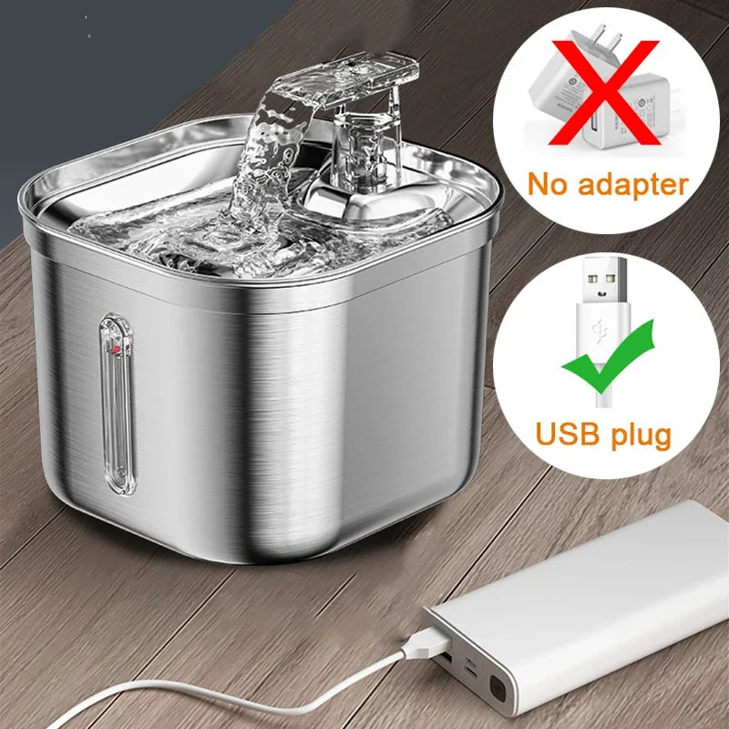 Stainless Steel Automatic Pet Water Dispenser Cat Drinking Fountain With Sensor Filter Cats Dog Ultra Quiet Pump Water Foutain